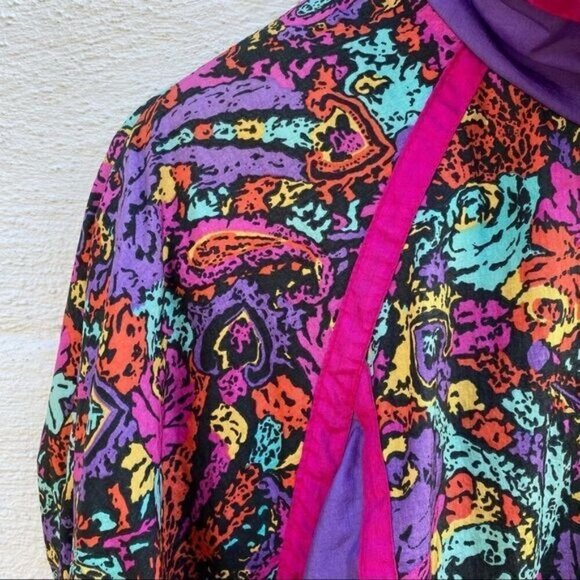 Vintage 90s Westbound Sport Paisley Full Zip Windbreaker Track Jacket - Picture 3 of 13